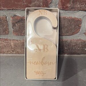 Little Journey Wooden Newborn Door Hanger set of 7 hanger newborn to 24 months